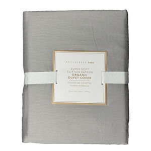 Pottery Barn Teen Super Soft Cotton Sateen Organic Twin Duvet NWT Gray